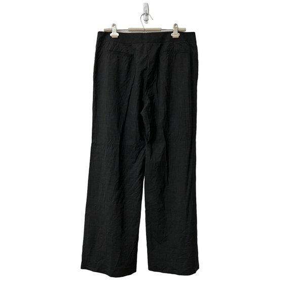 Lafayette 148 NY Womens Charcoal Gray Wide Leg Virgin Wool Trouser Pants 10 - Picture 2 of 6